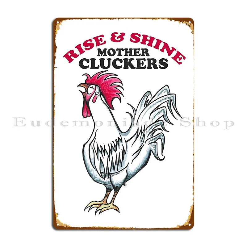 Счастливый петух, подъем и сияние, мама, клюклеры, металлический плакат с табличкой, железная полоса, проектирование детской таблички, фотоплакат