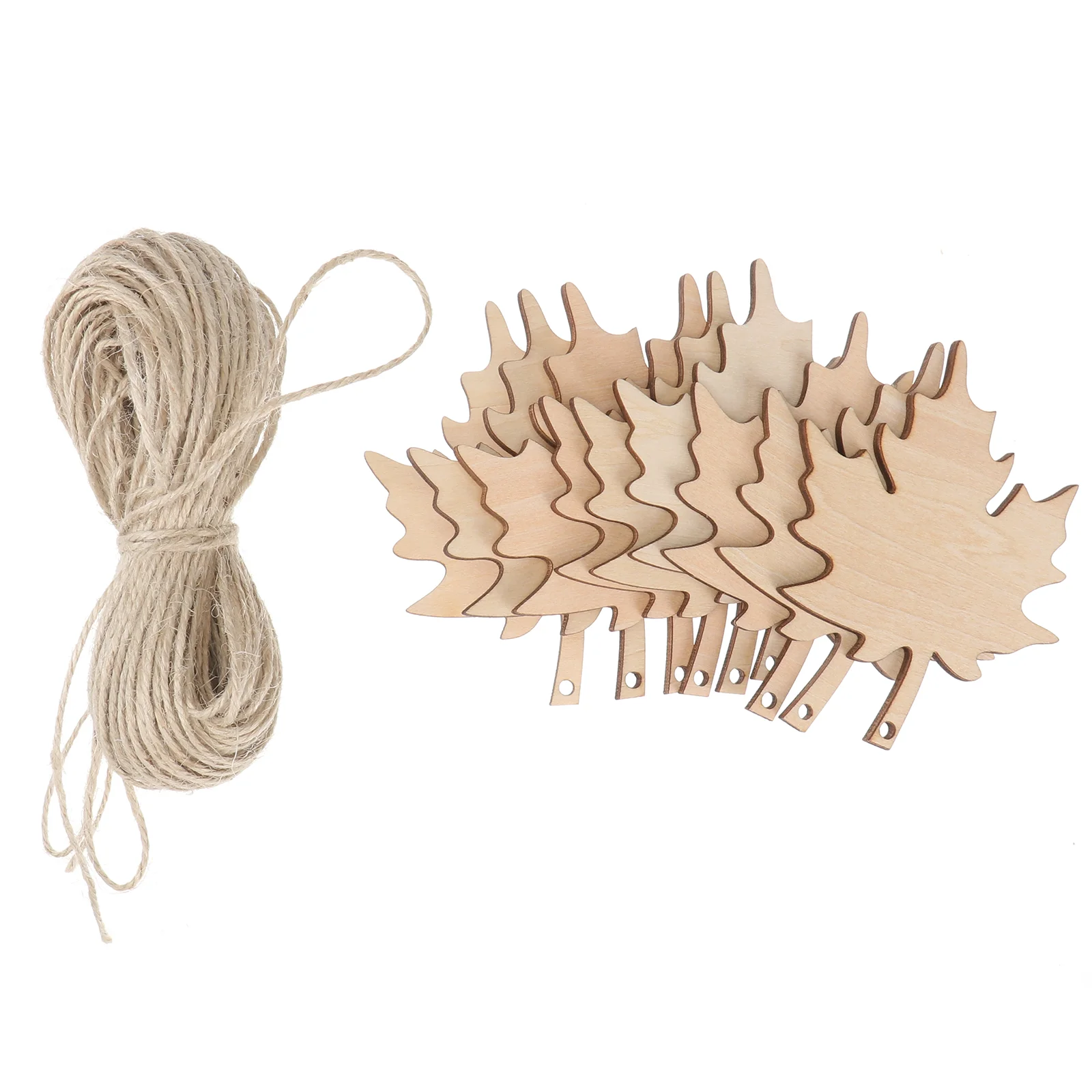 

21 PCS Maple Leaf Tag Ornaments Hanging Tags Wooden Leaves for Crafts DIY Plant Outdoor Fall Cutouts Pendant Decor