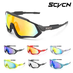 SCVCN Photochromic Bicycle Sunglasses Men Women Sport Runing Goggles UV400 Mountain Road Bike Bicycle Glasses MTB Eyewear