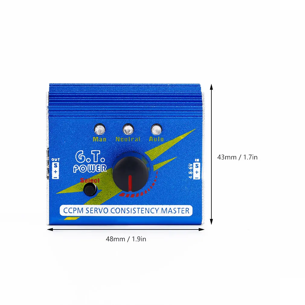 Servo Tester RCmall 3CH ESC GT Tester master per controllo della consistenza Power CCPM + custodia per batteria AA a 4 celle con connettore JR