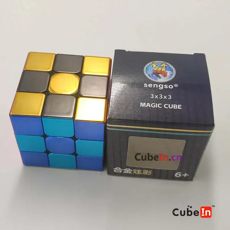 Sengso Metallic 3x3 ( Alloy Tiled ) Puzzle Cube Educational Puzzle Gift Idea X'mas Birthday