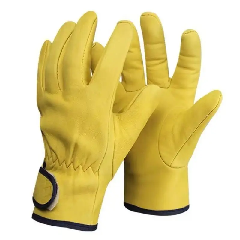 

1 Pair Sheepskin Leather Workers Work Gloves Welding Safety Protection Garden Sports Motorcycle Driver Wear-resistant Gloves