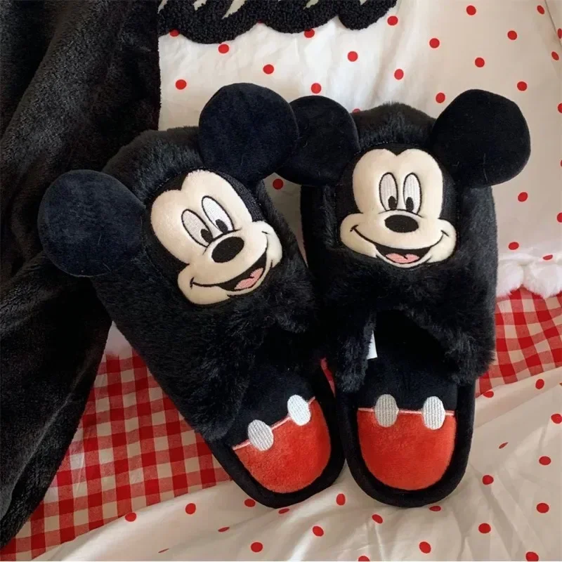 Disney Mickey Minnie New Cute Winter Mężczyźni i kobiety Wygodne, lekkie antypoślizgowe ciepłe bawełniane kapcie domowe dla par z kreskówek