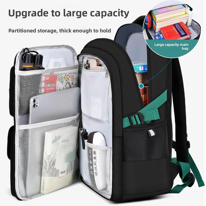 

2026 New Kids School Backpack For Boys Lightweight Back Pain Relief Waterproof Durable Large Capacity Travel School Bag