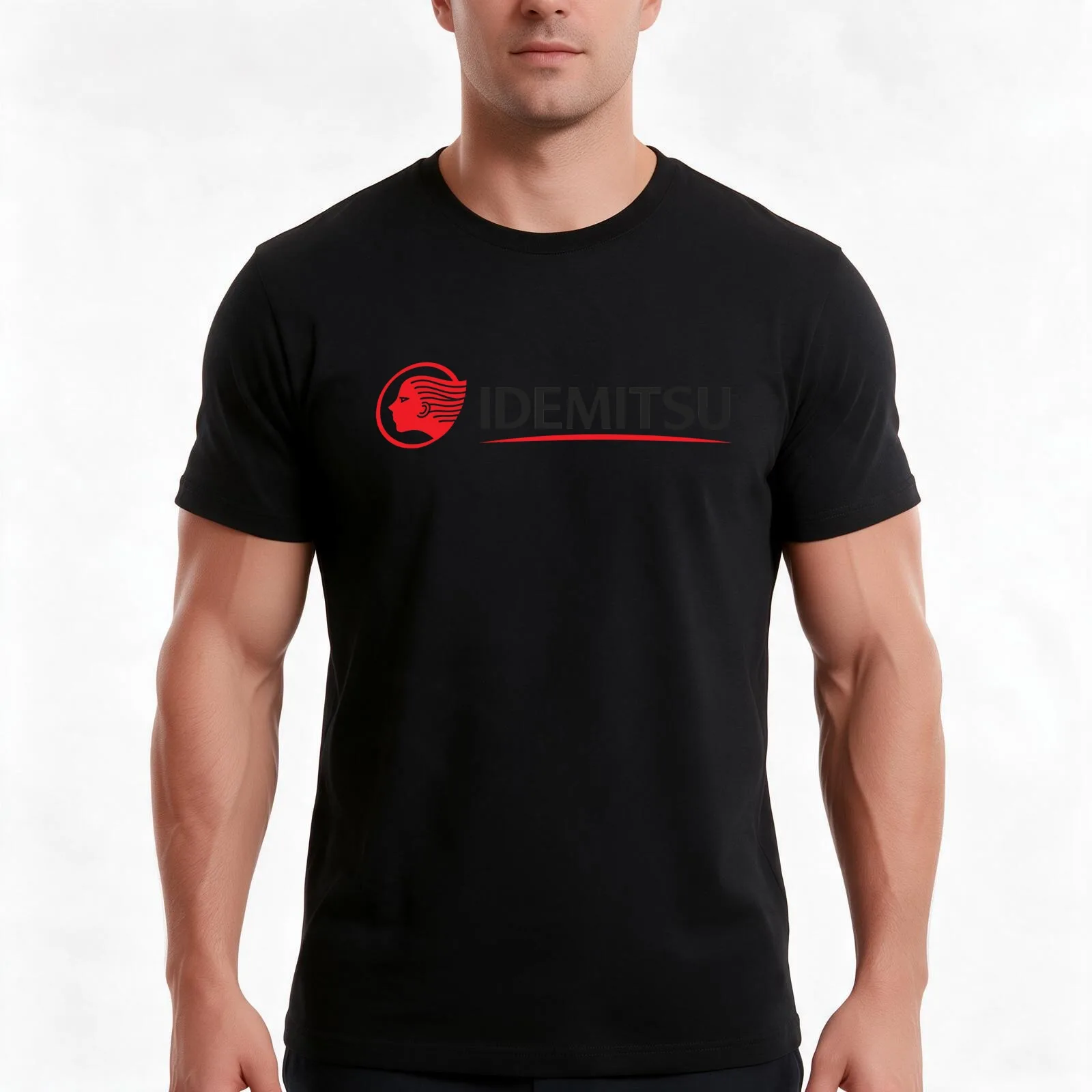 Idemitsu Kosan Logo T-Shirt, Summer Casual Cotton Tee, Oversized Streetwear Tops, Vintage Graphic Print, Loose Fit Short Sleeve