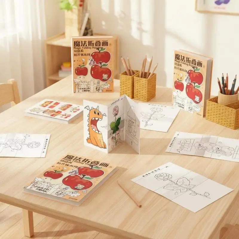 Magic Foldable Paper Crafts 16 Sheets DIY Cartoon Animal Plant Patterns for Kids Birthday Gift Goodie Bag Fillers
