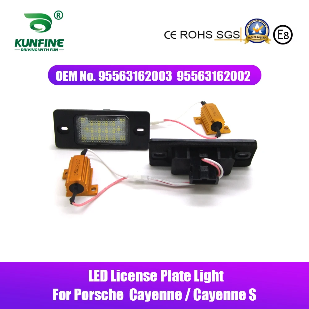 

2PCs Car LED Number License Plate Light LED License Lamp For Porsche Cayenne / Cayenne S OEM No. 95563162003 95563162002