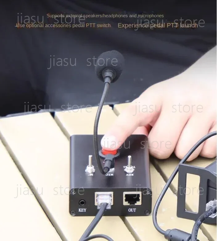 Multi Function Microphone DIH-1 For Yaesu and Xiegu Shortwave Radio CW Key Microphone PTT Support External Speaker/Headphone