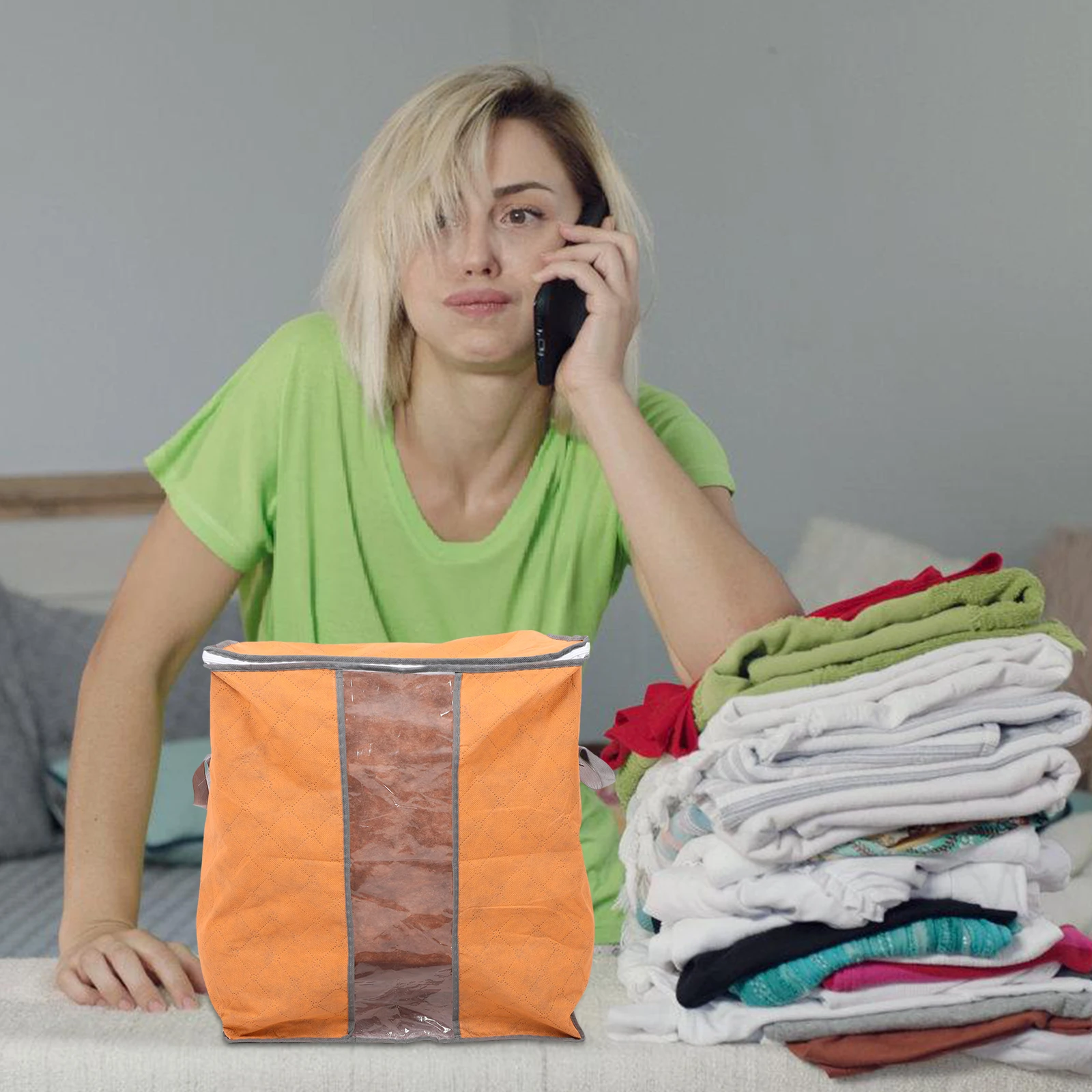 

4pcs Large Capacity Clothes Storage Colorful Bedding Containers Tote Bags Home ganization Solutions Household Quilt