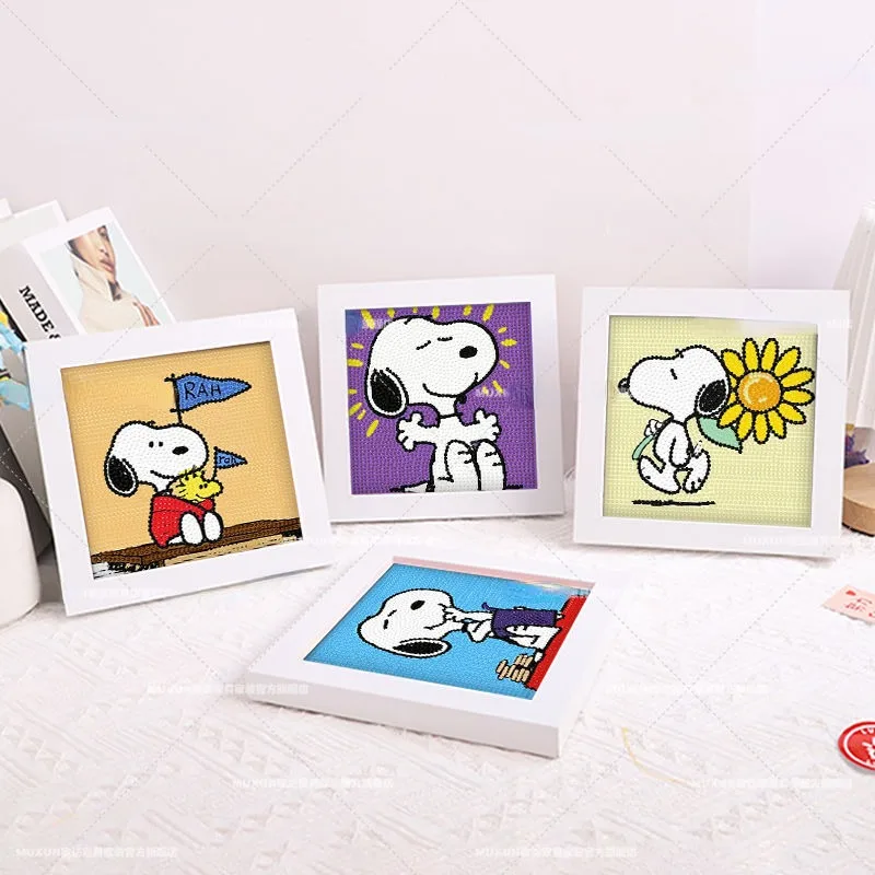 Cartoon animation Snoopy new cute handmade diy framed self-adhesive diamond painting children's educational toys holiday gift