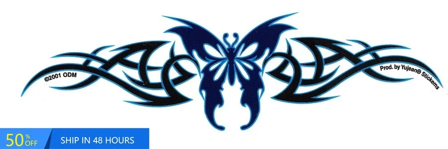

INK BLUE BUTTERFLY TATTOO Cool Car Truck Bumper Camper Van Waterproof Vinyl Decal Sticker Vintage Unique