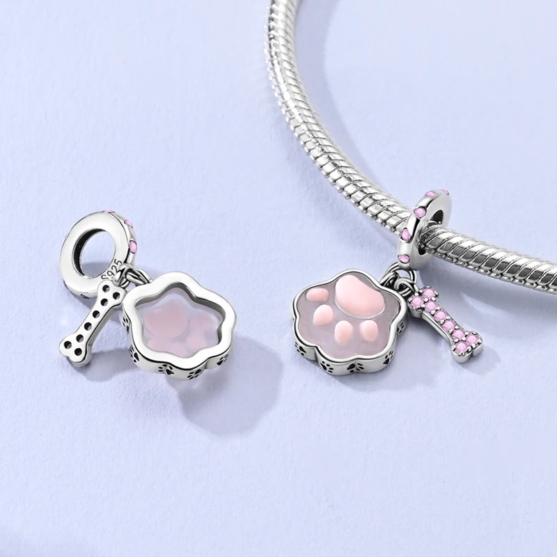 Luminous Series 925 Sterling Silber Charms Perlen Anhänger Glühwürmchen Elfenpfote Planet Charm Passend für Original Armband Damen Schmuck Geschenk – Detail 3