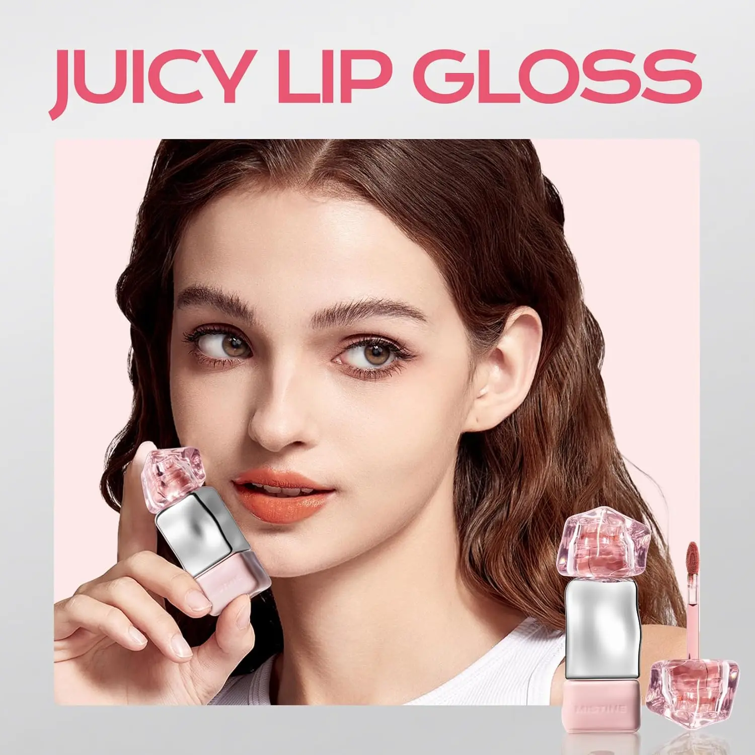 Mistine Thai Latte Juicy Lip Gloss, Hydrating Lip Jelly Infused with Hyaluronic acid Non-Sticky  1Pack