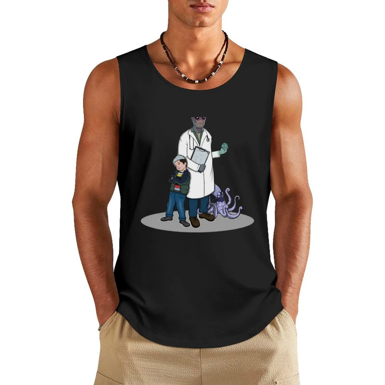 

Resident Alien Tank Top T-shirt Men's gym plain t-shirt bodybuilding men