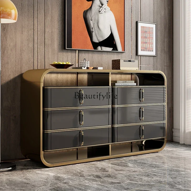 

FG11Italian light luxury six-chest cabinet modern minimalist porch cabinet living room minimalist