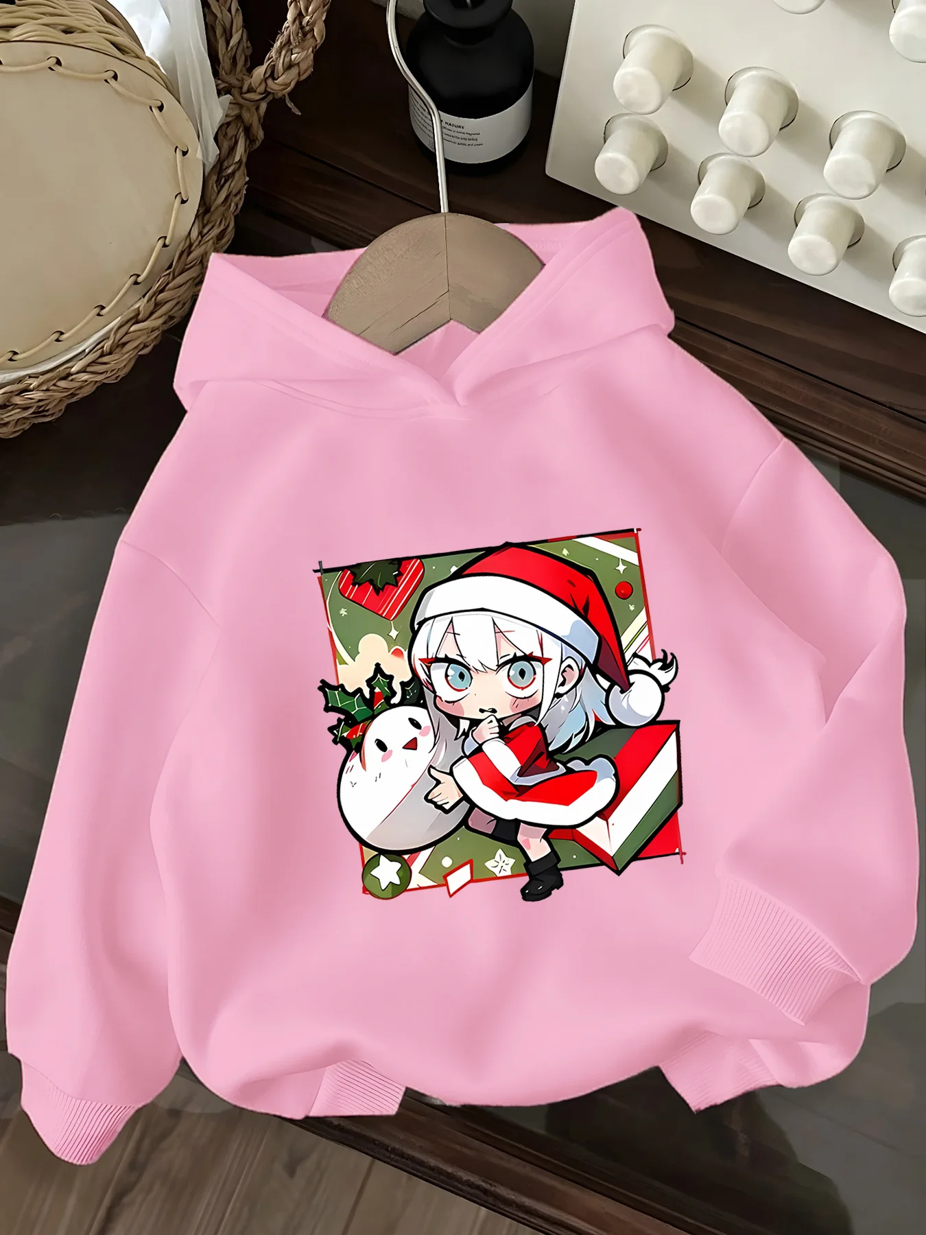 

printed girls hooded sweater children suitable for young girls and students boy party special clothing 120-160 cm