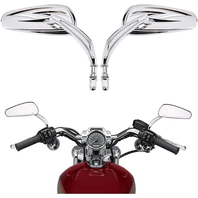 A2UC For XL1200X Motorbike Flaming Side Rear View Mirror Reversing Mirrors Adjustable