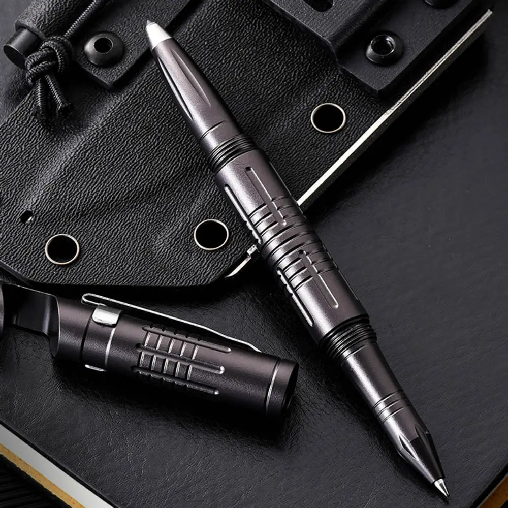 

3-In-1 Self Defense Tactical Pen Mobile Phone Holder Aluminum Alloy Emergency Window Breaker Outdoor Survival EDC Tool Gift