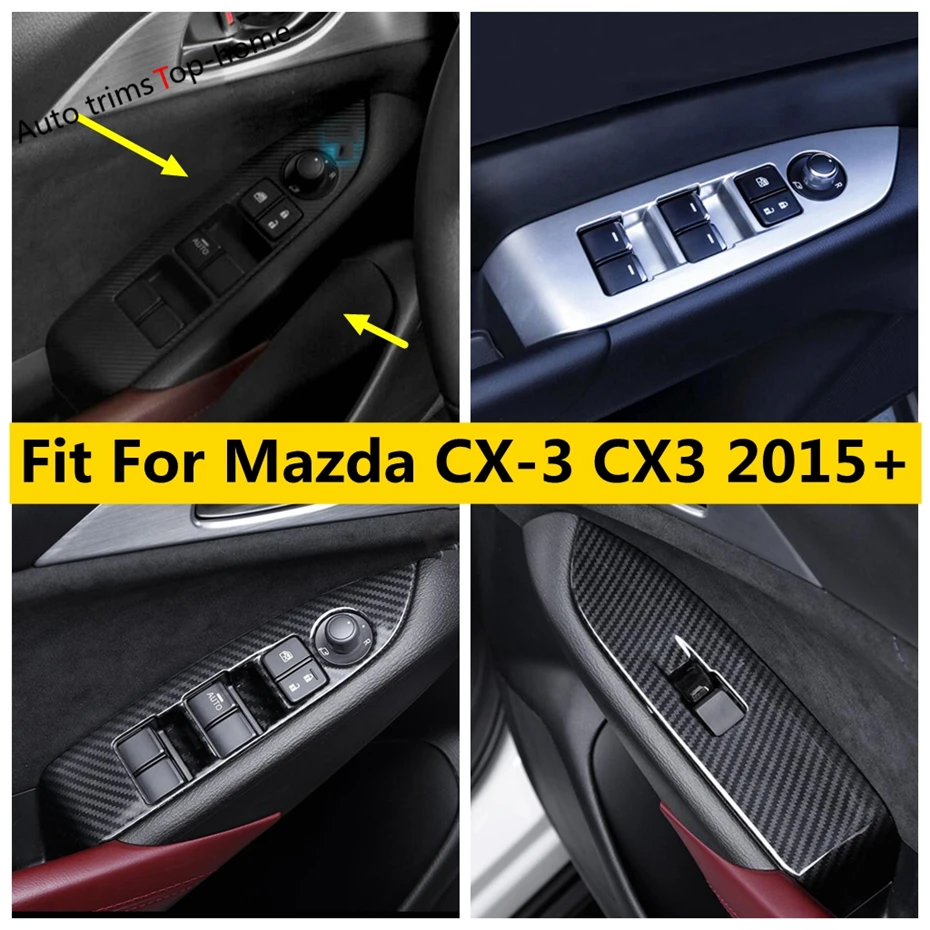 

Inner Door Armrest Panel Window Glass Lift Switch Control Button Cover Trim Fit For Mazda CX-3 CX3 2015 - 2021 Car Accessories