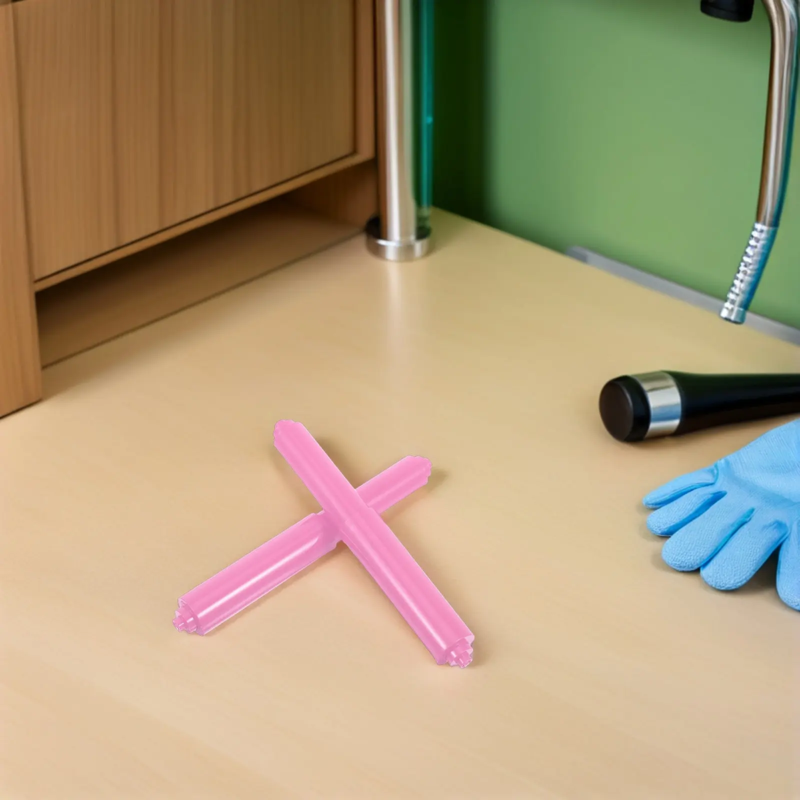 2Pcs Plastic Toilet Paper Holder Rod Spring-Loaded Adjustable Roll Holder Replacement for Bathroom Kitchen Smooth Rotating
