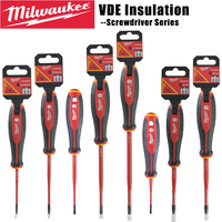 Milwaukee Three-contact Rubber-handled PH/Slotted VDE Insulated Screwdriver 60-150 Industrial-grade Hand Tool Series