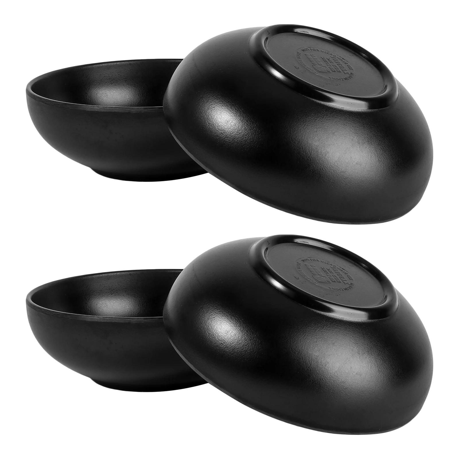

4Pcs High-Quality Black Bowls Salad Fruit Rice Noodle Japanese Style Home Serving Smooth Surface Stable Beautiful Gift