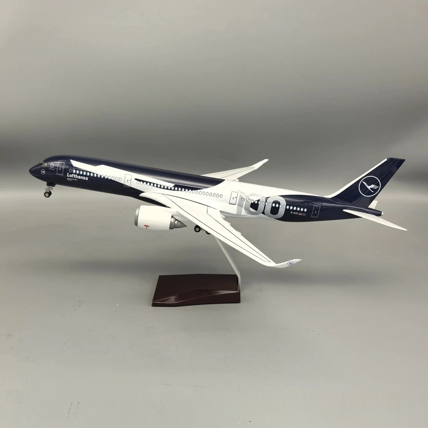 NEW 47cm Large Scale Lufthansa A350 100 Years Collectible Diecast Resin Airplane Model for Adults Aviation Gift or Collection