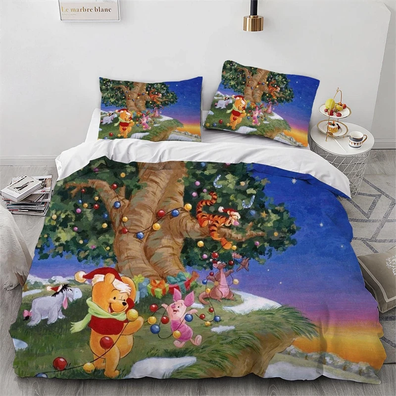 Winnie The Pooh Duvet Cover Bedding Pillowcase Quilt Cover Set Needlework Quilt Cover Multi-piece Set Single Double Full Size