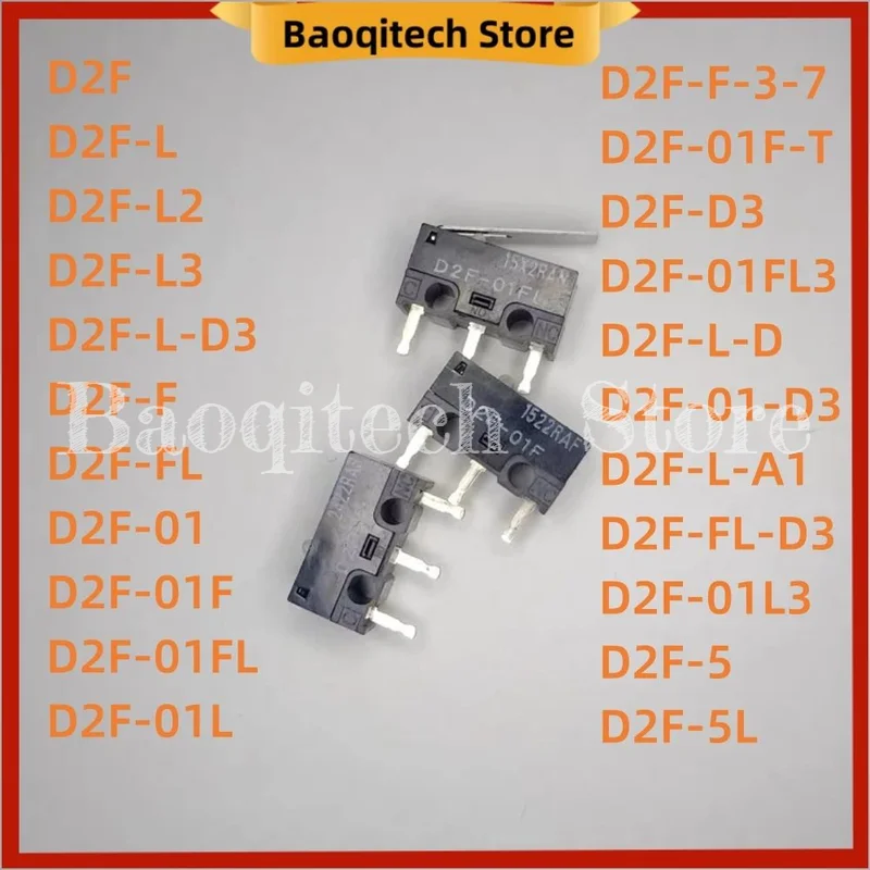 1-50 Buah D2F - L L2 L3 01L L-D3 -L-FL-T-A1-D2-5-5L-3T-A-F-01L-AQ -01F -01FL Sakelar Mikro Travel untuk Sakelar Mouse Omron