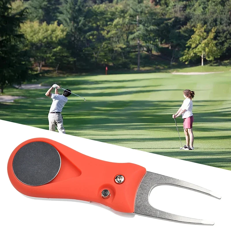 Golf Divot Reparatie Tool Met Bal Marker Pitch Mark Fork Golf Pitchfork Golfaccessoires Putting Fork Golf Training