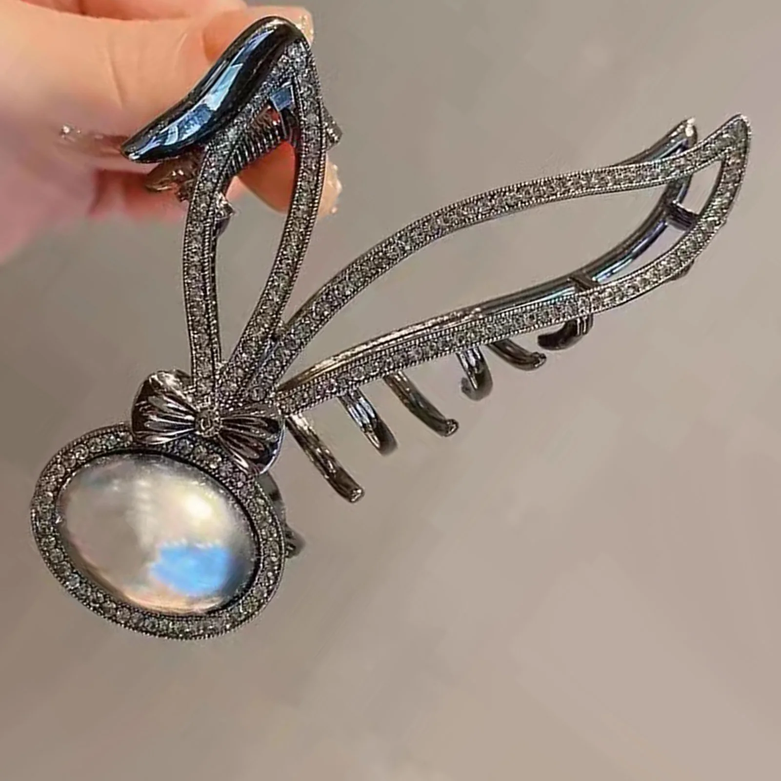 دبوس شعر على شكل أرنب بوبي على شكل مخلب شعر للنساء، مشبك شعر من خليط معدني واسع الأسنان، إكسسوارات للشعر للنساء والفتيات #6