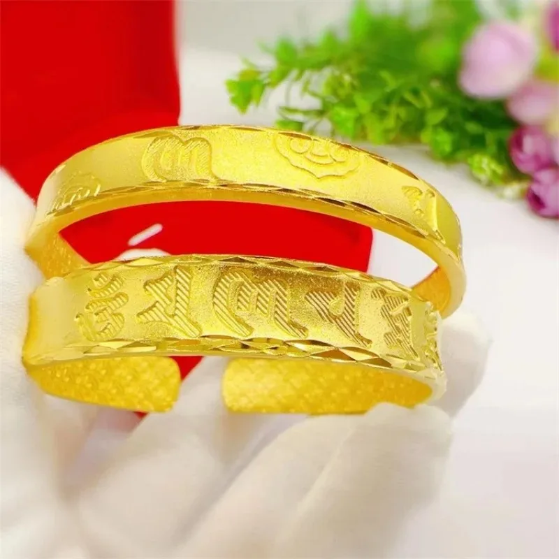 

Kryos Jewelry 9999 genuine gold 24K gold ancient gold hammer fashion bracelet open gold bracelet