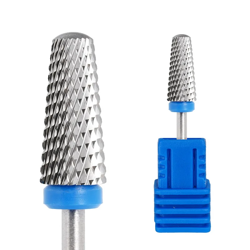 Jeu de forets à ongles en carbure entier, 5 pièces, pour perceuse de manucure électrique, accessoire dissolvant de vernis à ongles Gel, outils d'art des ongles