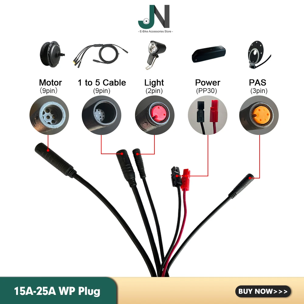 36V 48V 250W 350W 500W 750W 1000W 1500W JN Ebike Controller with SM WP Connector Use for Electric Scooter Control System