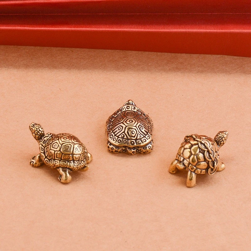 20g Retro Brass Copper Coin Money Turtle Ornament Statue Brass Animal Sculpture Home Office Decoration Ornament Tea Pet Crafts