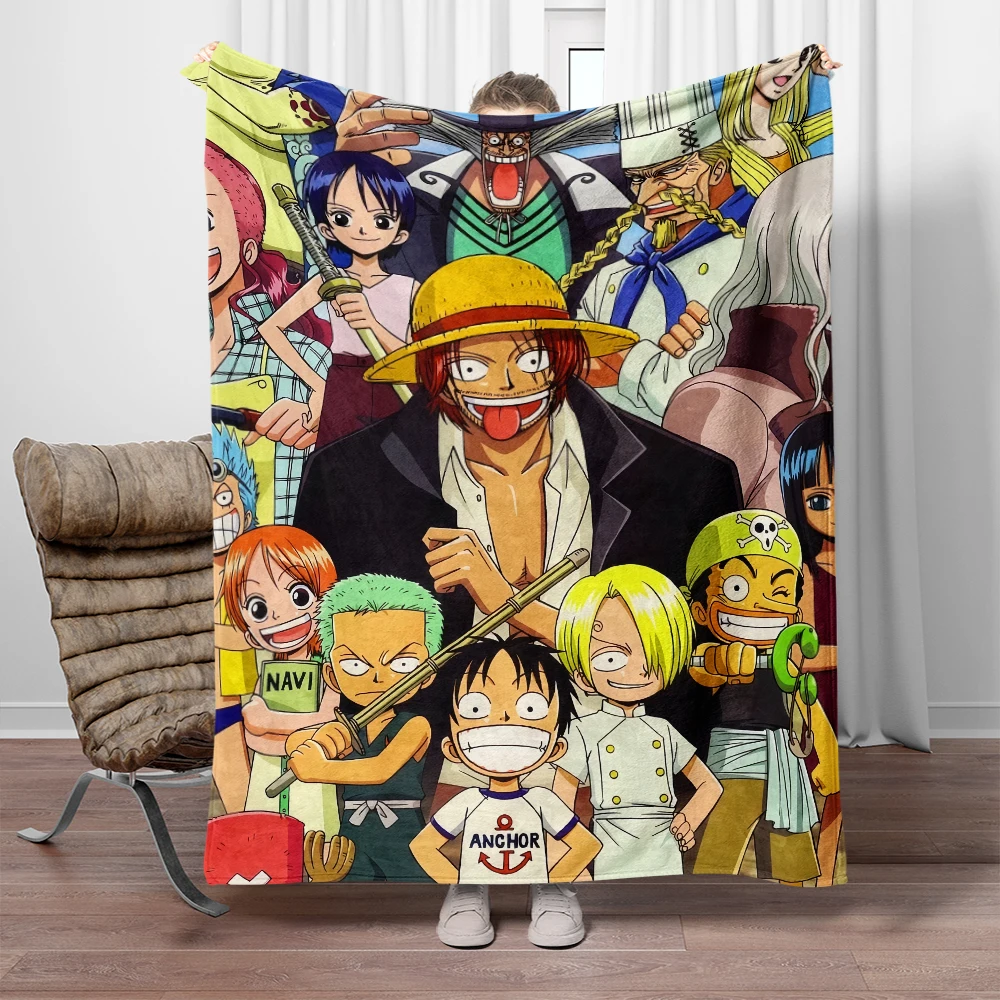 One Piece Luffy printed flannel thin blanket. Four seasons blanket.for sofa, beds, living room, travel picnic blanket gifts