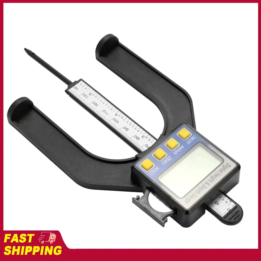 High Accuracy LCD Digital Display Slide Caliper Vernier Ruler Height and Depth Gauge with Measuring Range of 0-85mm Bottom
