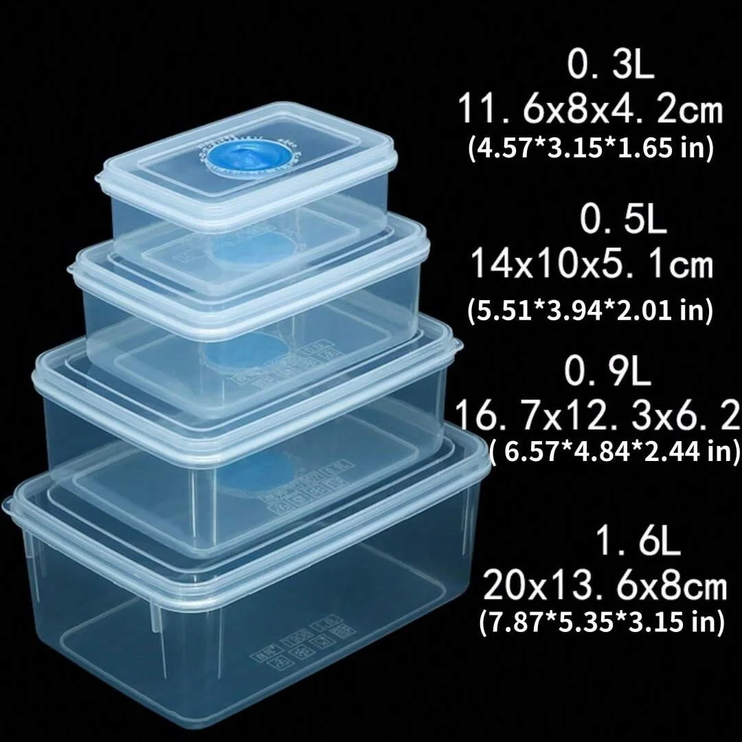 4 Pcs 54.1OZ to 10.14OZ Food Storage Containers with Airtight Lids,Plastic Leak Proof Meal Prep Containers