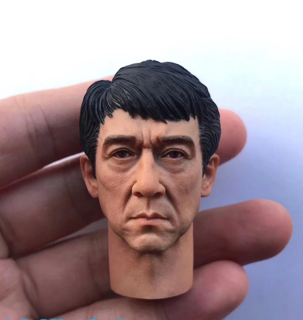 

1/6 Male Jackie Chan Police Detective Head Sculpture Carving Model Fit 12inch Action Figures Collect