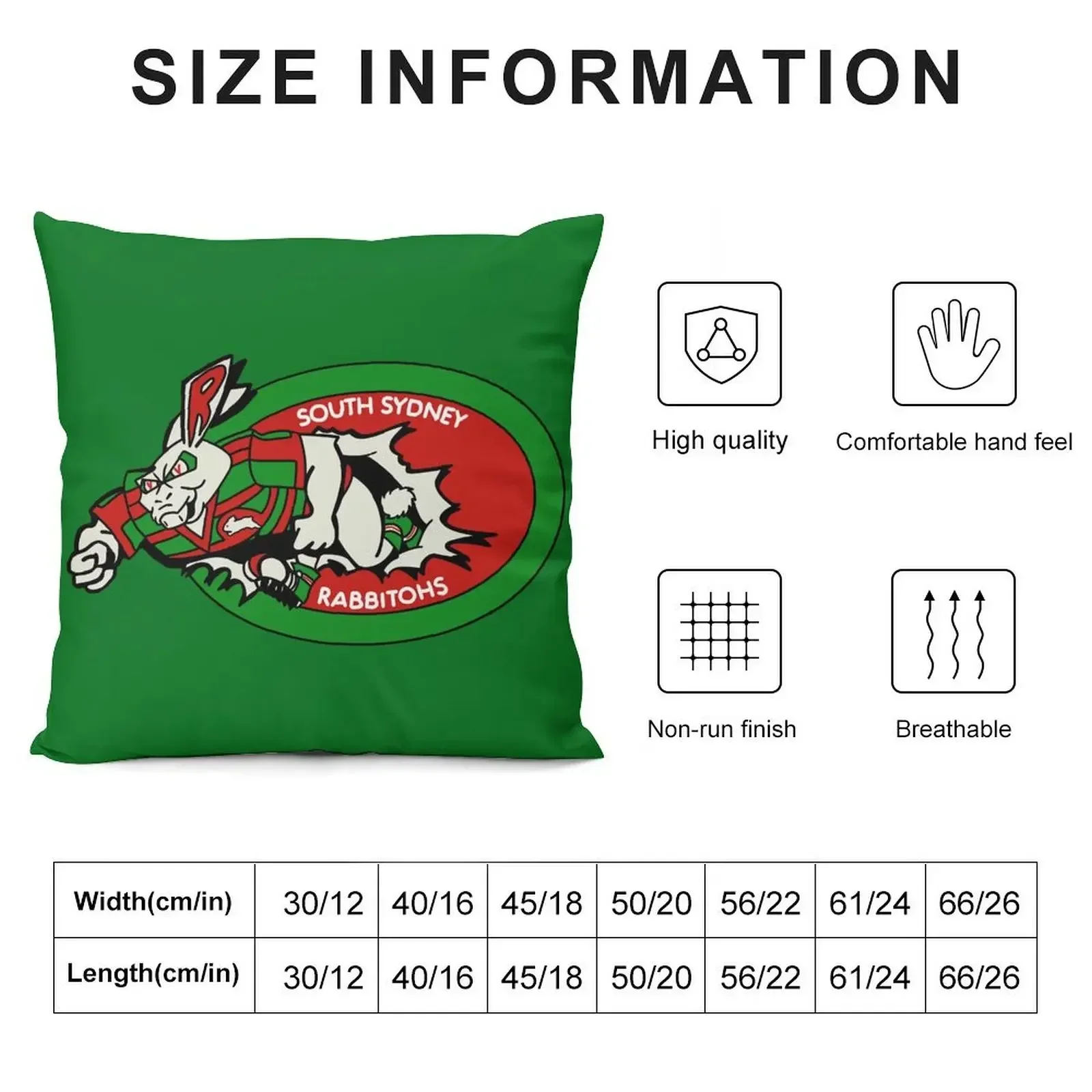 South Sydney Rabbitohs Throw Pillow Christmas Pillow Covers Cushion Covers For Living Room christmas pillowcases pillow