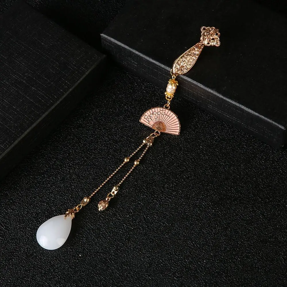 نمط دبابيس Hanfu زهرة فراشة للفتيات شرابة دبابيس معدنية طوق دبابيس شيونغسام دبوس اكسسوارات العتيقة مروحة قلادة #3