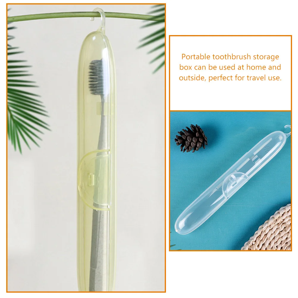 

4Pcs Toothbrush Storage Boxes Plastic Portable Tooth Brush Cases Travel Toothpaste Holder Containers Small Lightweight Organizer