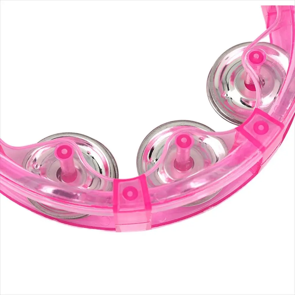 Light Up LED Tambourine Noisemakers Shaking Flashing Tambourine Glowing Sensory Toy Hand Rattle Bell Christmas Festivals