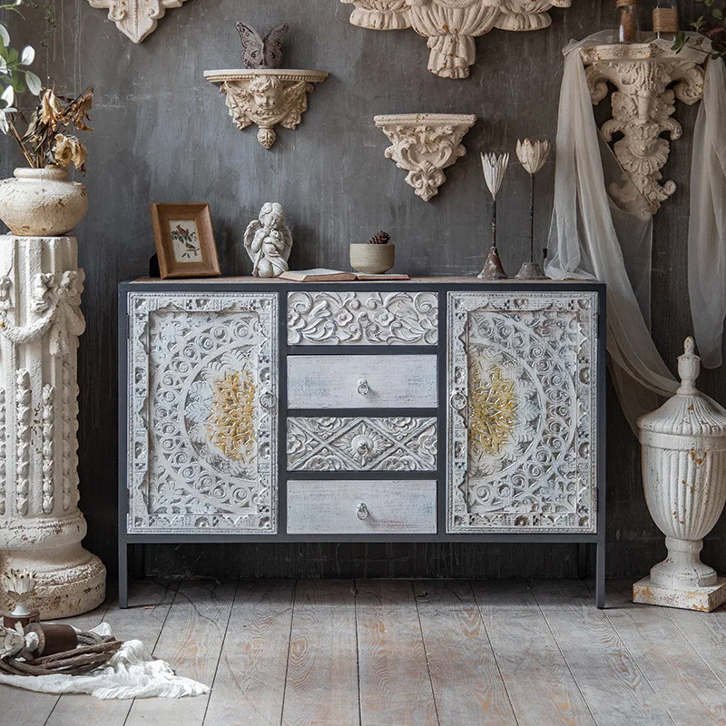 

Ретро старый резной шкаф для хранения вещей, шкаф для гостиной, проживания в семье, украшение, шкаф, ведро, шкаф