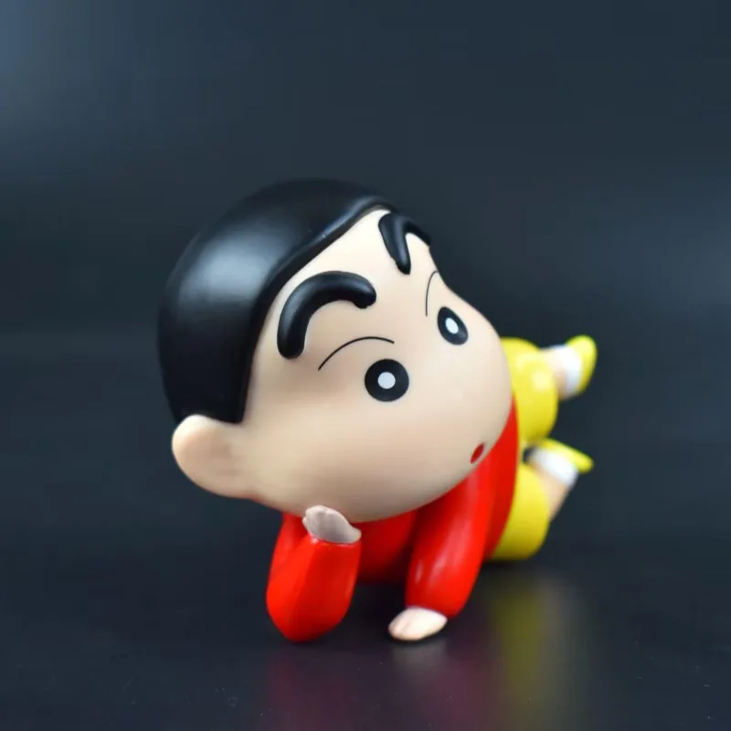 8CM Crayon Shin-chan Classic Style Lying Posture Harano Shinno Assistant Doll Wholesale For Children's Gifts