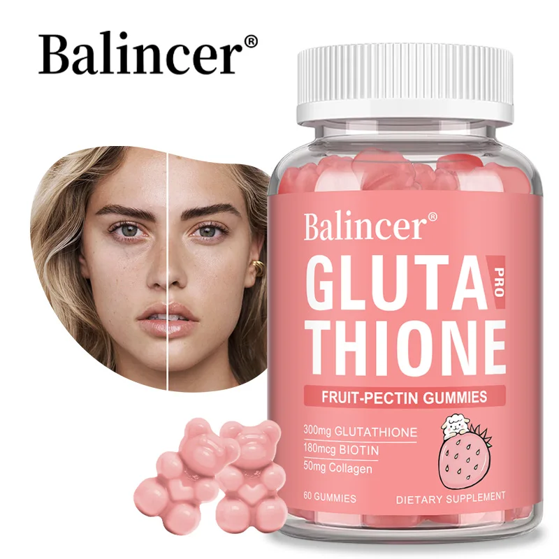 

Glutathione Gummies - Contains Biotin, Collagen, Supports Skin and Hair Health, Anti-oxidation, Balances Skin System Health