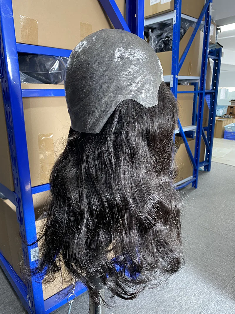 Full Pu knotted Base Human Hair Wigs For Women 6