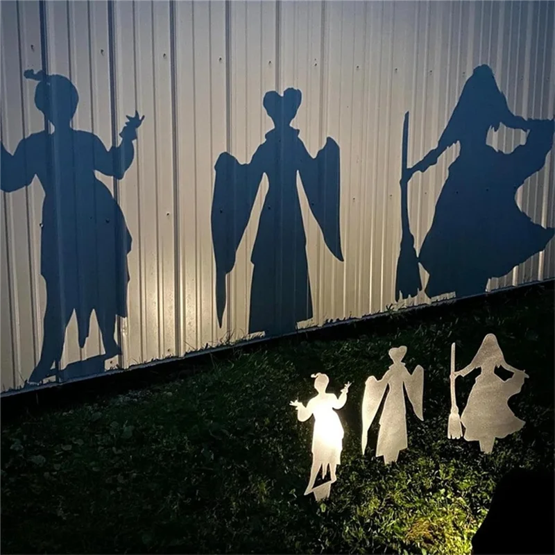ABFI Halloween Shadow Projector, Garden Projection Ground Ornaments, Halloween Metal Decoration