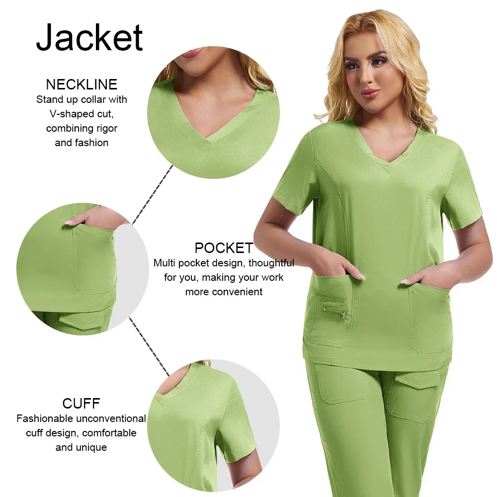 Comfort women's scrubbing kit Navy nurse uniform Hospital overalls Pediatric scrubbing kit Clinic surgical kit Medical supplies