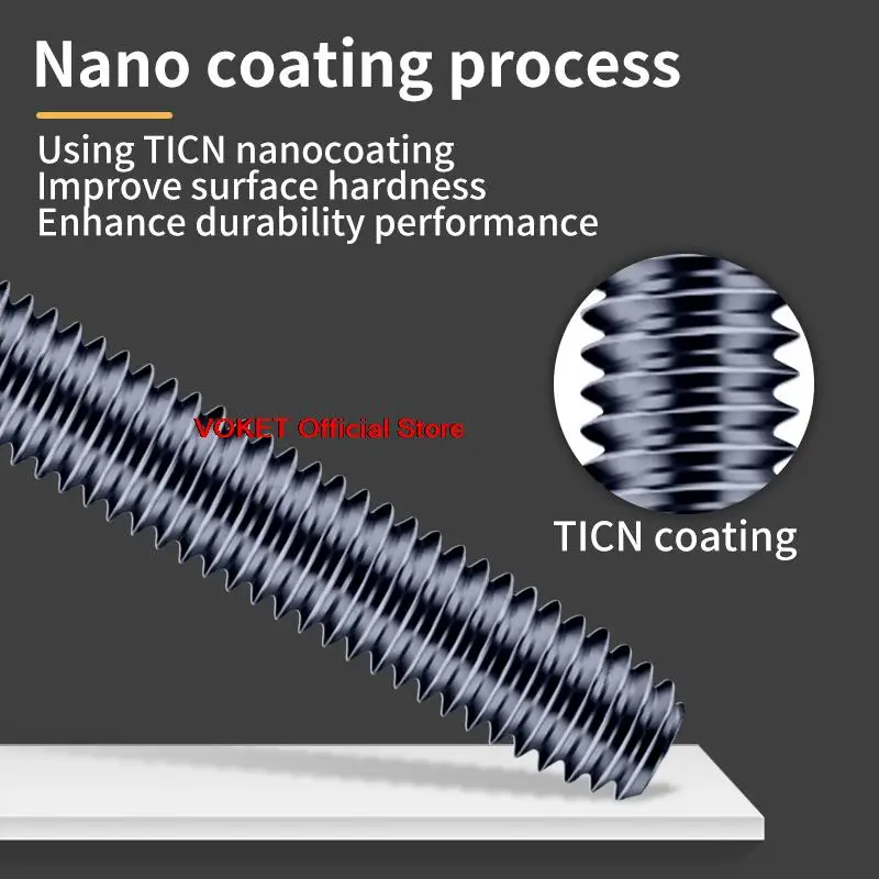 VOKET HSSE-M42 JIS Standard With TiCN Roll Forming Tap BSW W 1/8-40 5/32 7/32 1/4 5/16 3/8 7/16 1/2 Machine Screw Thread Taps